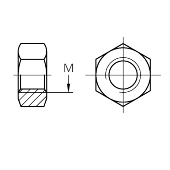 category DIN 934 гайка лява ситна резба А2 blueprint thumb