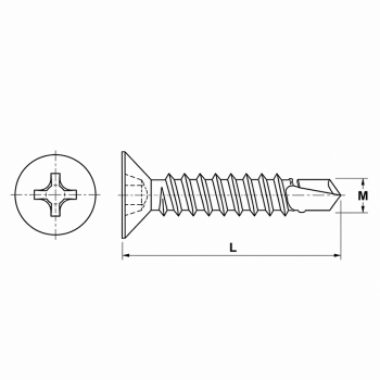 category DIN 7504 P Винт самопробивен с фрезенкова глава неръждаем А2 blueprint thumb