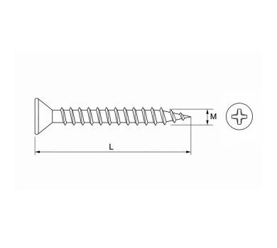 схема на  продукт Винт за дърво жълт M 3x40 ZN (50 бр.) thumb
