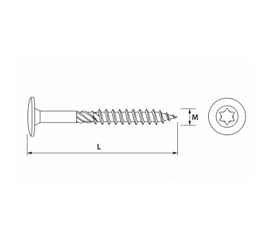 схема на  продукт Винт за дърво с фланшова глава TYPE 17  6x260 (100 бр.) thumb