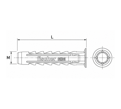 схема на  продукт Универсален дюбел с яка SX 14X70 thumb