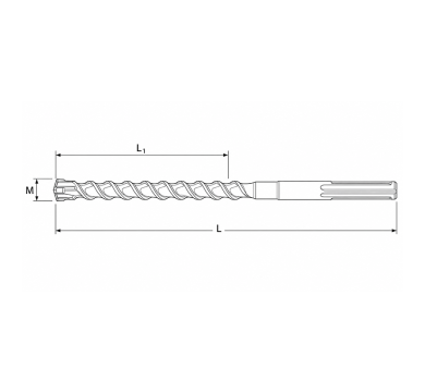 схема на  продукт Свредло за перфоратор SDS PLUS-V II Fischer SDS PLUS-V II 5/100/160 thumb