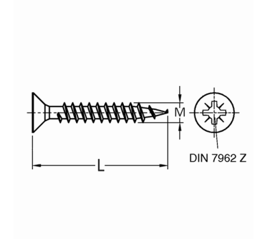 схема на  продукт Винт за дърво А2 М3x40 thumb