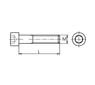 схема на  продукт Болт DIN 912 A2 70 M 2 x 5 thumb