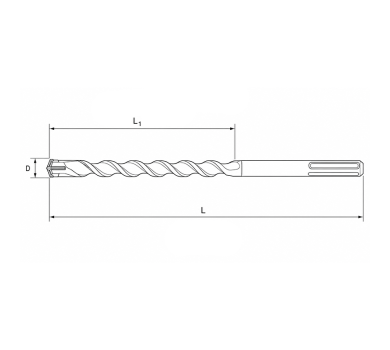схема на  продукт Cutop Profi Plus Свредло за бетон SDS-Max, четиривърхо - 18 x 340/290 mm thumb