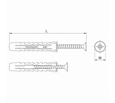 схема на  продукт Найлонов дюбел 4ALL Rawlplug M10x50 thumb