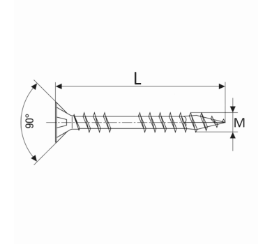 схема на  продукт Винт за дърво торнадо M3.5x55 (1000 бр.) thumb