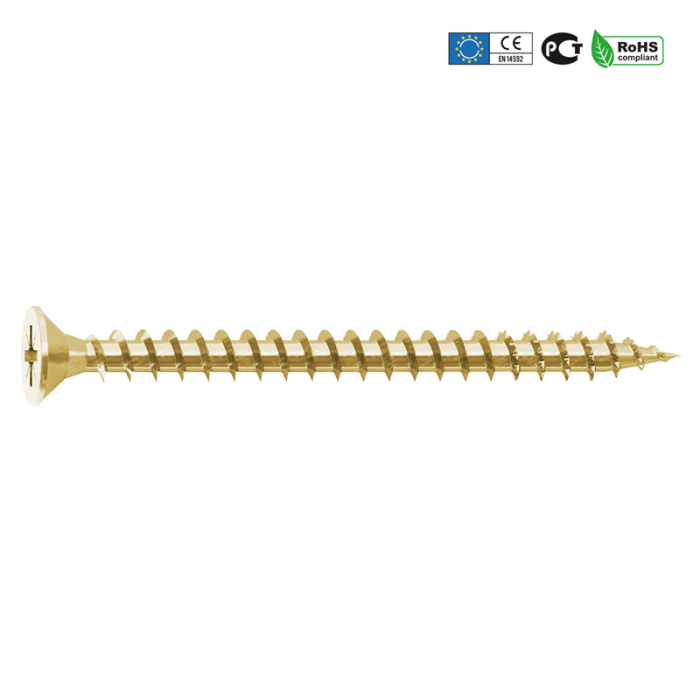 krepezhgroup product Винт дърво жълт цинк Ambrovit Cr3 3μm /1000бр./ image