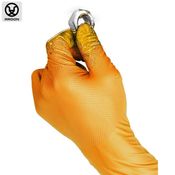 krepezhgroup product Еднократни нитрилни ръкавици GRIPPAZ® 246, оранжеви, 50 бр., размер 10/XL image
