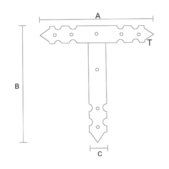 krepezhgroup product Планка Т - образна, декоративна, ДВЕ ЧАСТИ, ЧЕРН (4 бр.) image