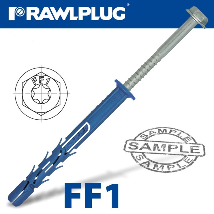 krepezhgroup product Фасаден рамков дюбел R-FF1-N-К 14х200 с винт шестостен SW17/TX50 image