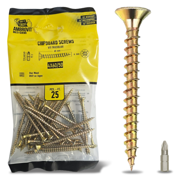 krepezhgroup product Винт за дърво жълт M 3x40 ZN (50 бр.) image