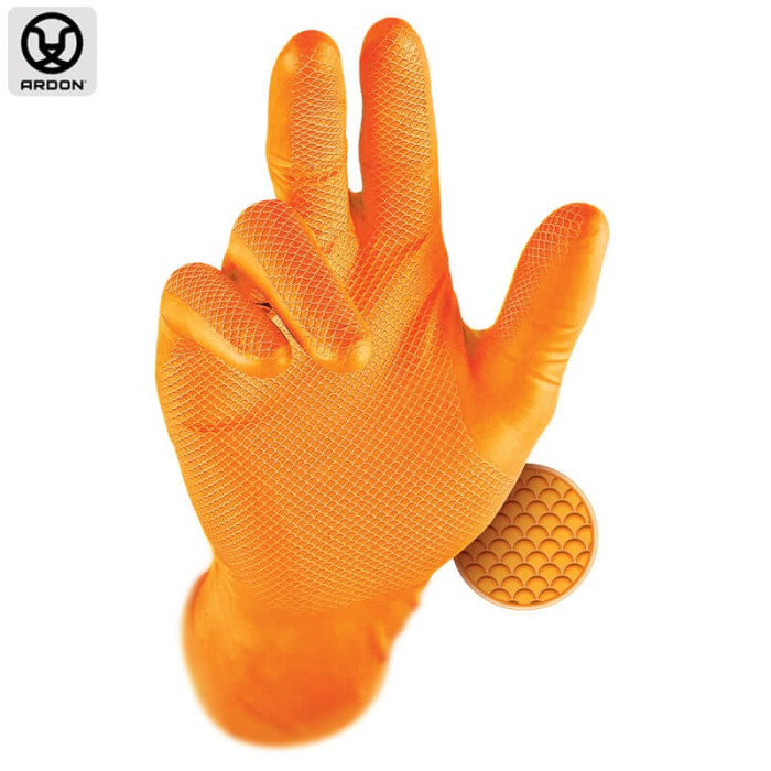krepezhgroup product Еднократни нитрилни ръкавици GRIPPAZ® 246, оранжеви, 50 бр., размер 10/XL image