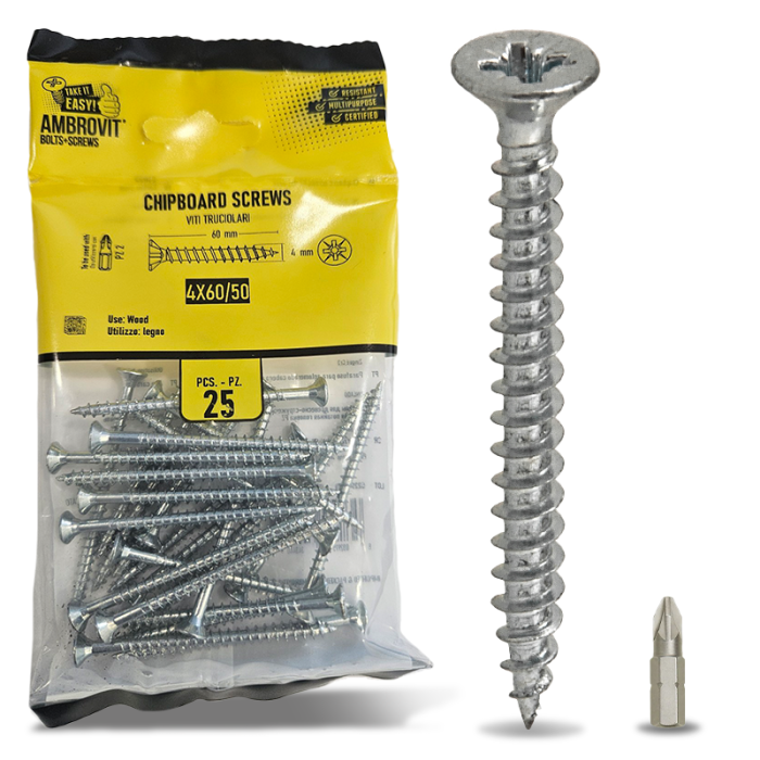 krepezhgroup product Винт за дърво бял M 3x50 ZN (50 бр.) image